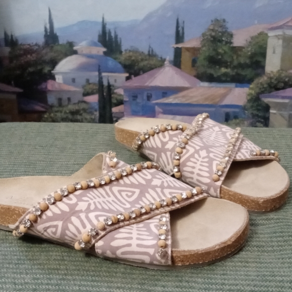 Anthropologie Marnie Embellished Slide 🆕Sandals With 80 Rhinestones.🚢⛵🚤 - Picture 15 of 16